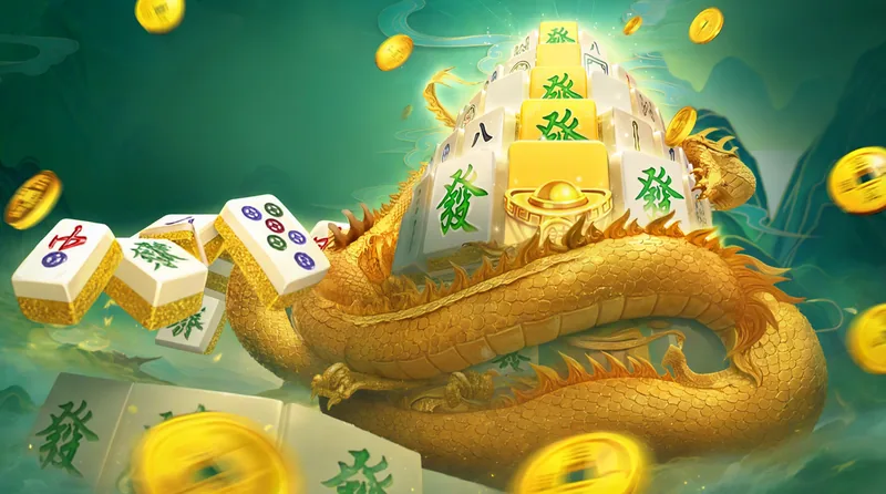 麻將發了2:金龍盤著一座白色麻將牌塔,中間是發光的金色百搭牌和元寶